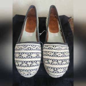 COBRA SOCIETY Molly Flat Espadrille Charcoal Aqua SZ 37/US 6.5